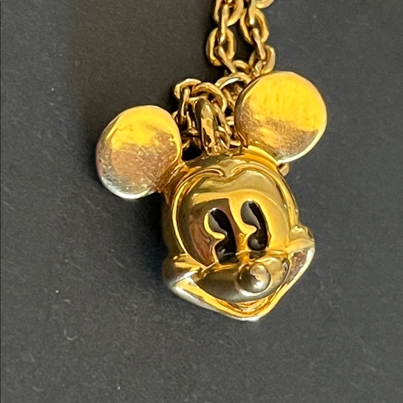 Napier gold tone Mickey Mouse head pendant necklace Mickey Mouse Club hat clasp - Picture 3 of 8
